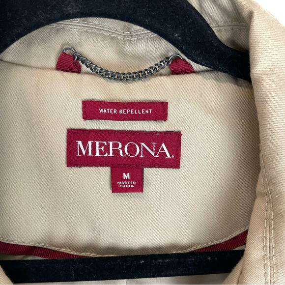 Merona Double Brested Trench Coat, Khaki - Picture 2 of 5